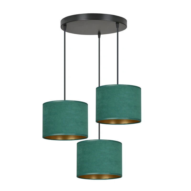 HILDE 3 BL PREMIUM GREEN lampa wisząca abażury regulowana nowoczesna