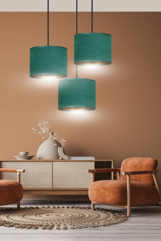 HILDE 3 BL PREMIUM GREEN lampa wisząca abażury regulowana nowoczesna 4