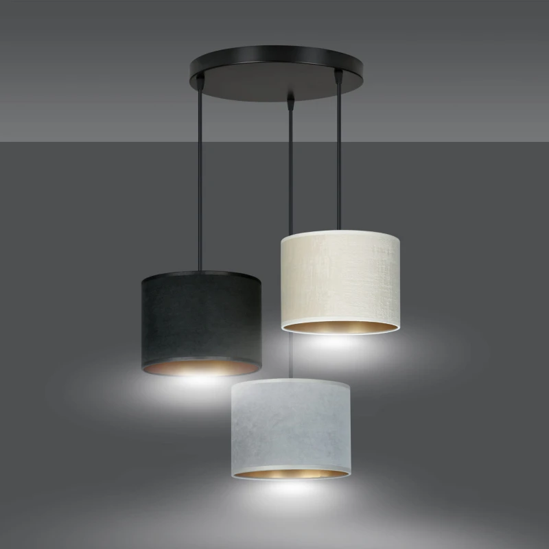 HILDE 3 BL PREMIUM MIX lampa wisząca abażury regulowana nowoczesna 1