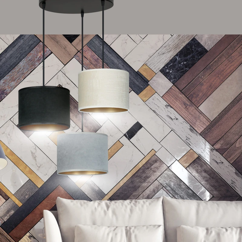 HILDE 3 BL PREMIUM MIX lampa wisząca abażury regulowana nowoczesna 5