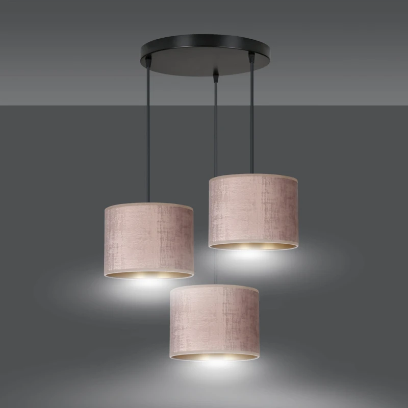 HILDE 3 BL PREMIUM ROSE lampa wisząca abażury regulowana nowoczesna 1