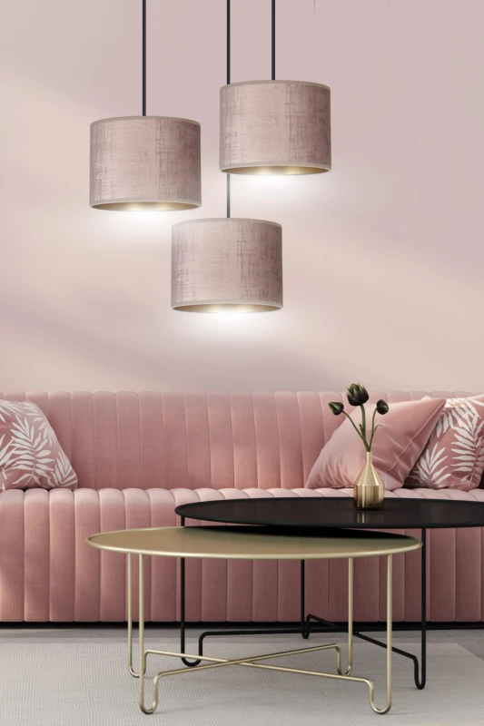 HILDE 3 BL PREMIUM ROSE lampa wisząca abażury regulowana nowoczesna 2