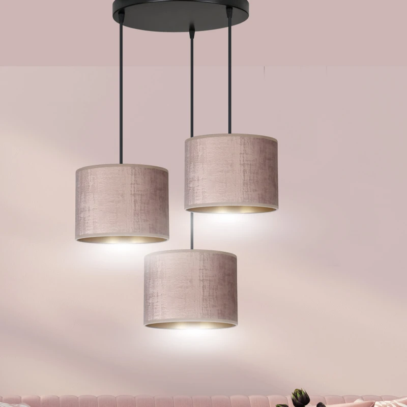 HILDE 3 BL PREMIUM ROSE lampa wisząca abażury regulowana nowoczesna 3