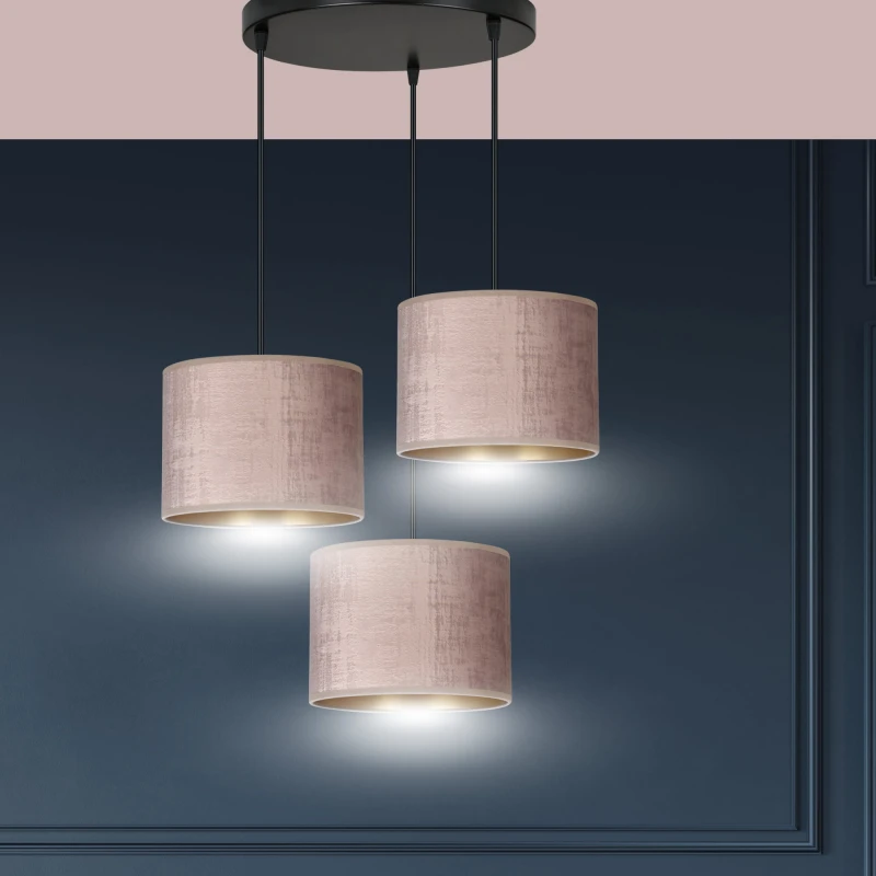 HILDE 3 BL PREMIUM ROSE lampa wisząca abażury regulowana nowoczesna 4