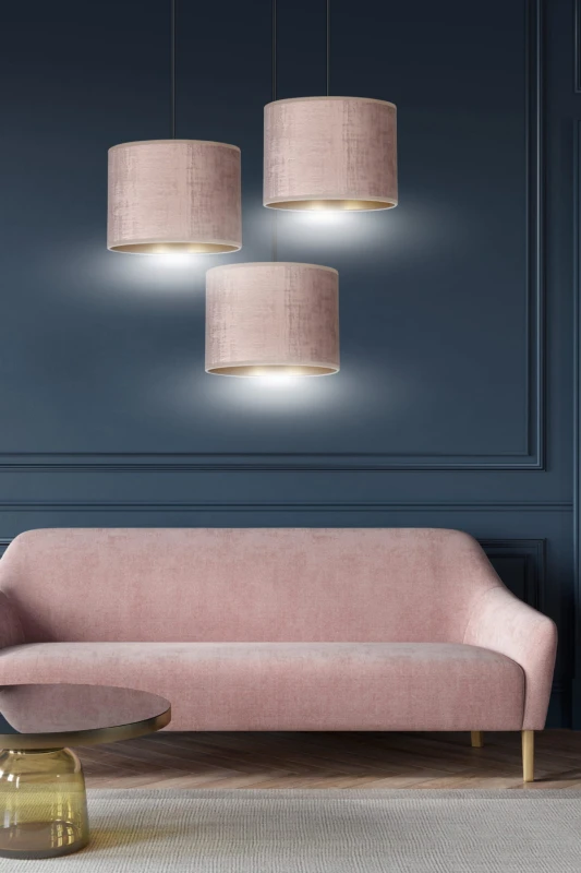 HILDE 3 BL PREMIUM ROSE lampa wisząca abażury regulowana nowoczesna 5