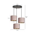 Lampa wisząca HILDE 3 BL PREMIUM ROSE różowa na 3 żarówki 7