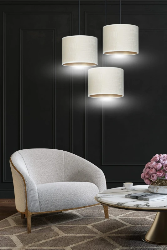 HILDE 3 BL PREMIUM WHITE lampa wisząca abażury regulowana nowoczesna 4
