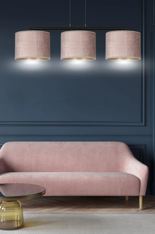 HILDE 3 BL ROSE lampa wisząca abażury regulowana nowoczesna 2