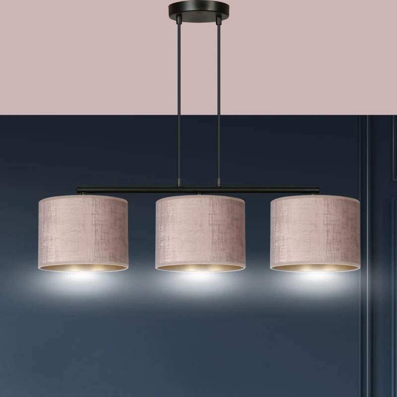 HILDE 3 BL ROSE lampa wisząca abażury regulowana nowoczesna 3