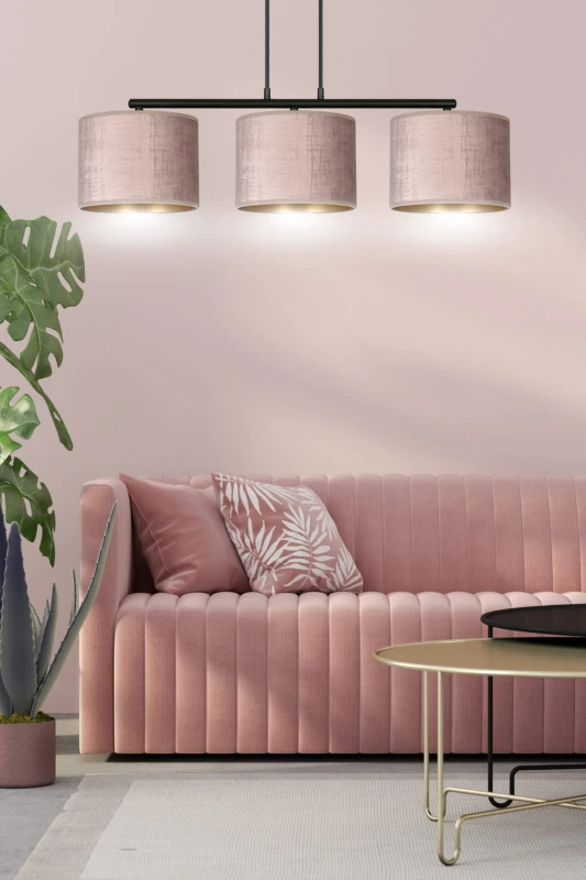 HILDE 3 BL ROSE lampa wisząca abażury regulowana nowoczesna 4