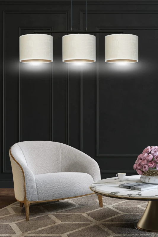 HILDE 3 BL WHITE lampa wisząca abażury regulowana nowoczesna 2