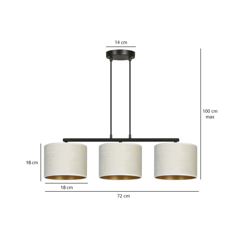 HILDE 3 BL WHITE lampa wisząca abażury regulowana nowoczesna 11