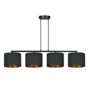 Lampa wisząca HILDE 4 BL BLACK czarna z regulowaną wysokością