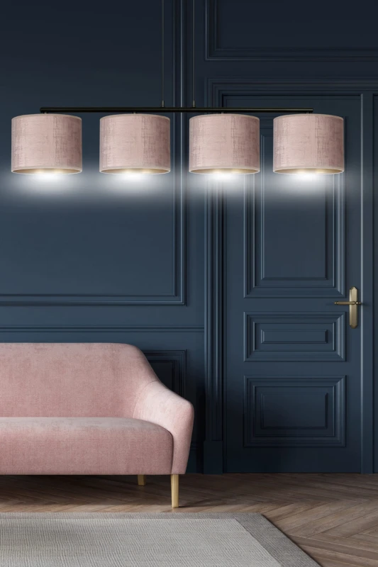 HILDE 4 BL ROSE lampa wisząca abażury regulowana nowoczesna 2