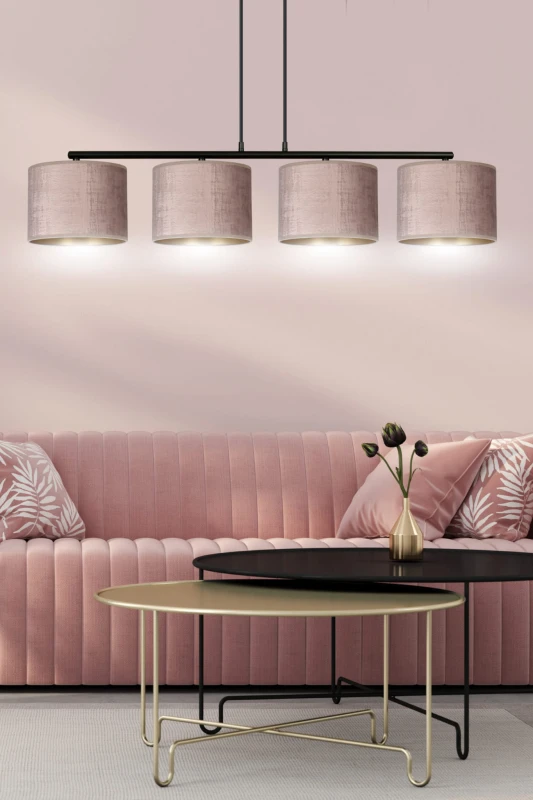 HILDE 4 BL ROSE lampa wisząca abażury regulowana nowoczesna 4