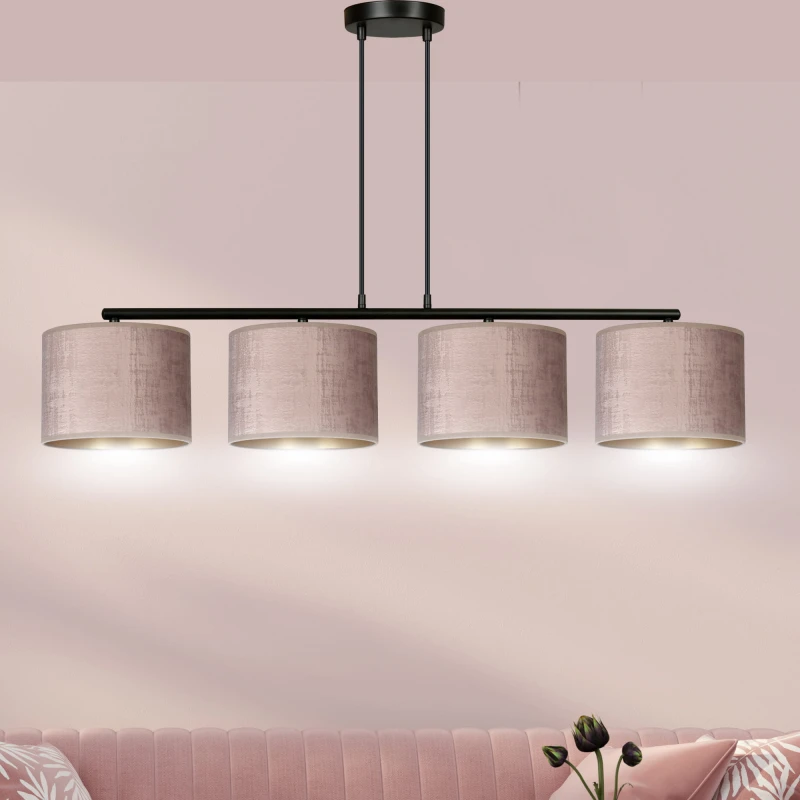 HILDE 4 BL ROSE lampa wisząca abażury regulowana nowoczesna 5