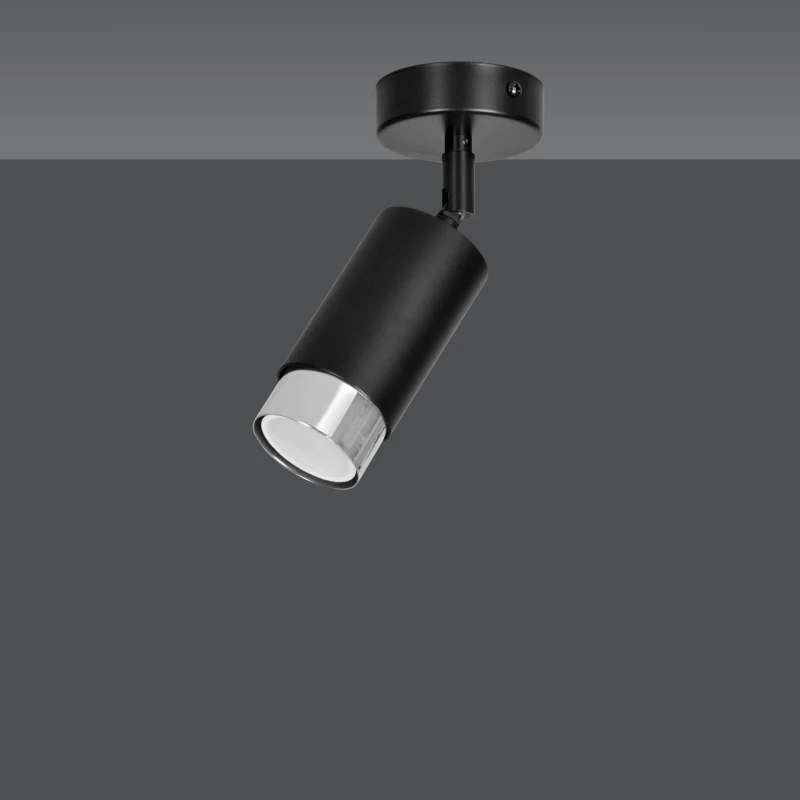 HIRO 1 BLACK-CHROME 964/1 nowoczesny regulowany spot LED sufitowy czarno srebrny 2