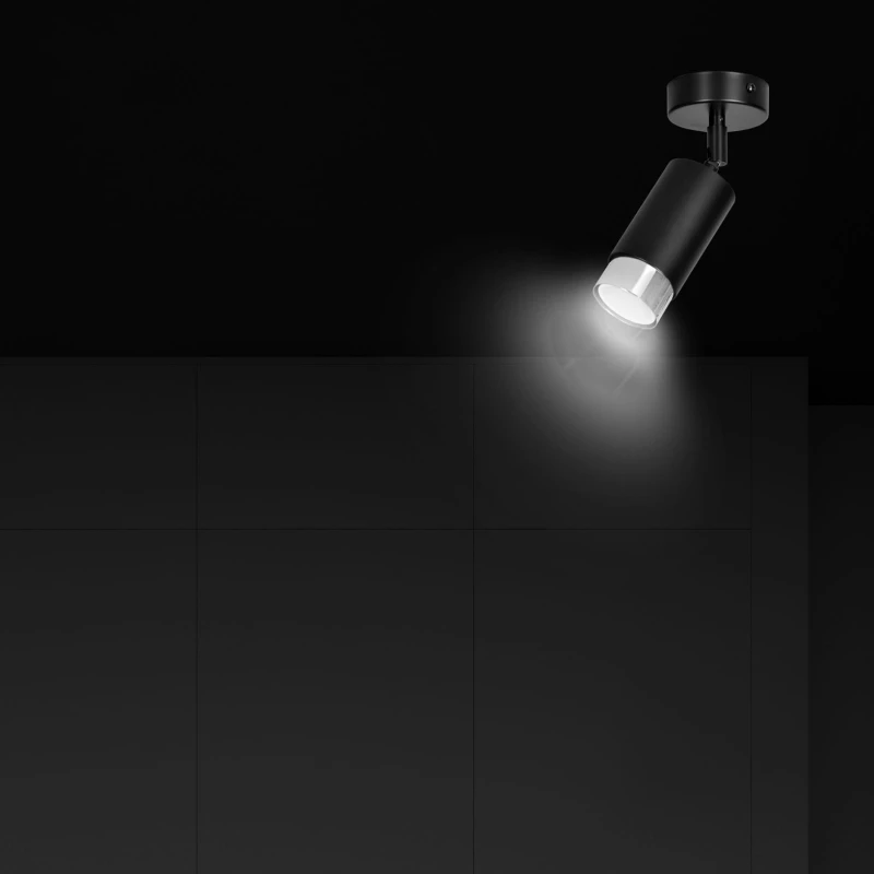 HIRO 1 BLACK-CHROME 964/1 nowoczesny regulowany spot LED sufitowy czarno srebrny 5