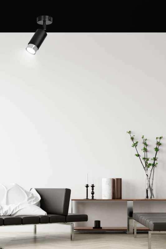 HIRO 1 BLACK-CHROME 964/1 nowoczesny regulowany spot LED sufitowy czarno srebrny 6