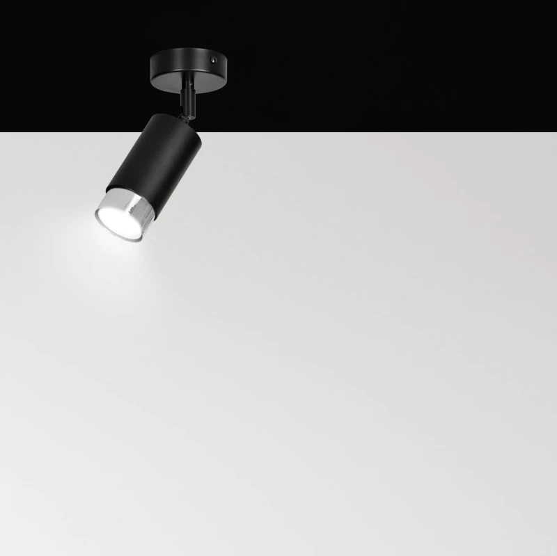 HIRO 1 BLACK-CHROME 964/1 nowoczesny regulowany spot LED sufitowy czarno srebrny 7