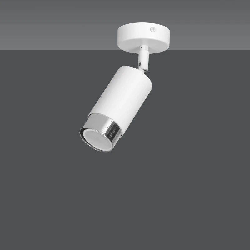 HIRO 1 WHITE-CHROME 962/1 nowoczesny regulowany spot LED sufitowy biało srebrny 2