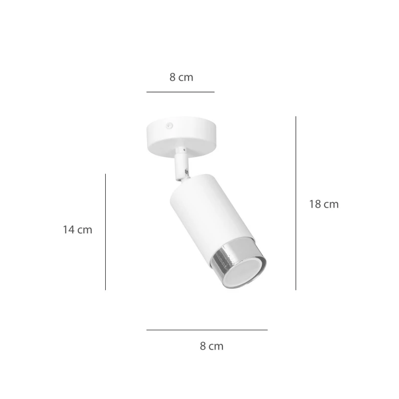 HIRO 1 WHITE-CHROME 962/1 nowoczesny regulowany spot LED sufitowy biało srebrny 8