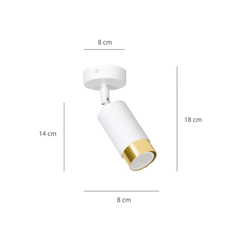 HIRO 1 WHITE-GOLD 963/1 nowoczesny regulowany spot LED sufitowy biało złoty 8