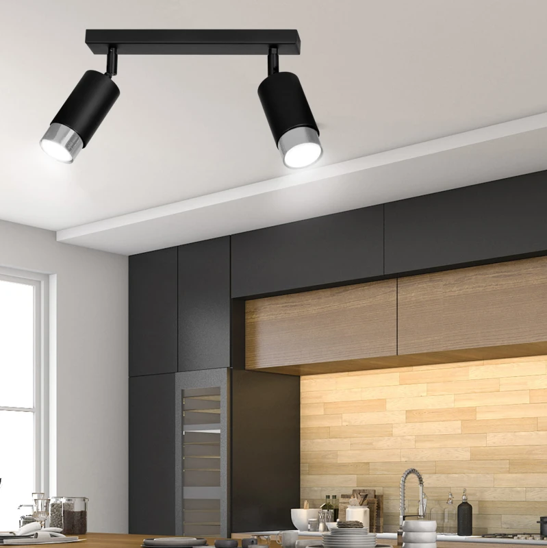 HIRO 2 BLACK-CHROME 964/2 nowoczesny regulowany spot LED sufitowy czarno srebrny