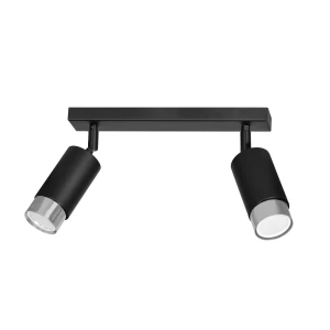 Spot sufitowy HIRO 2 BL/CHROME czarno-srebrny