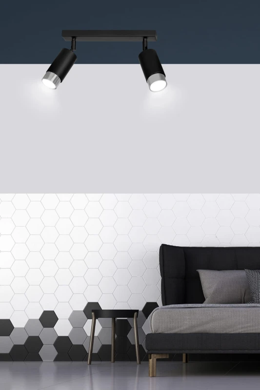HIRO 2 BLACK-CHROME 964/2 nowoczesny regulowany spot LED sufitowy czarno srebrny 8