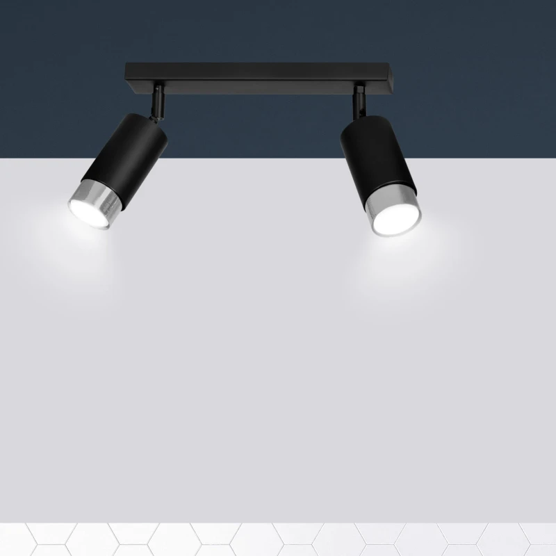 HIRO 2 BLACK-CHROME 964/2 nowoczesny regulowany spot LED sufitowy czarno srebrny 9