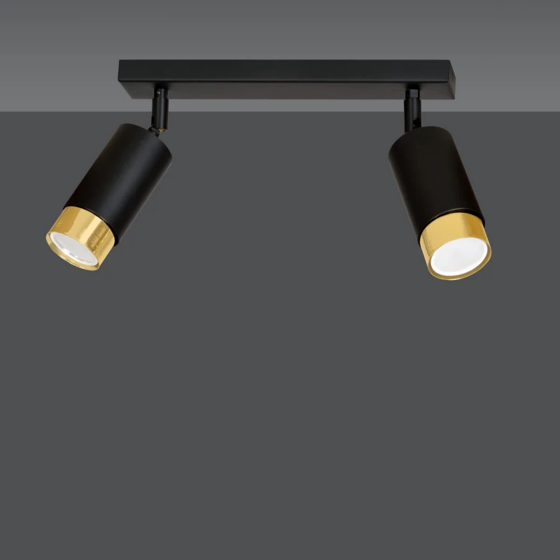 HIRO 2 BLACK-GOLD 965/2 nowoczesny regulowany spot LED sufitowy czarno złoty 3