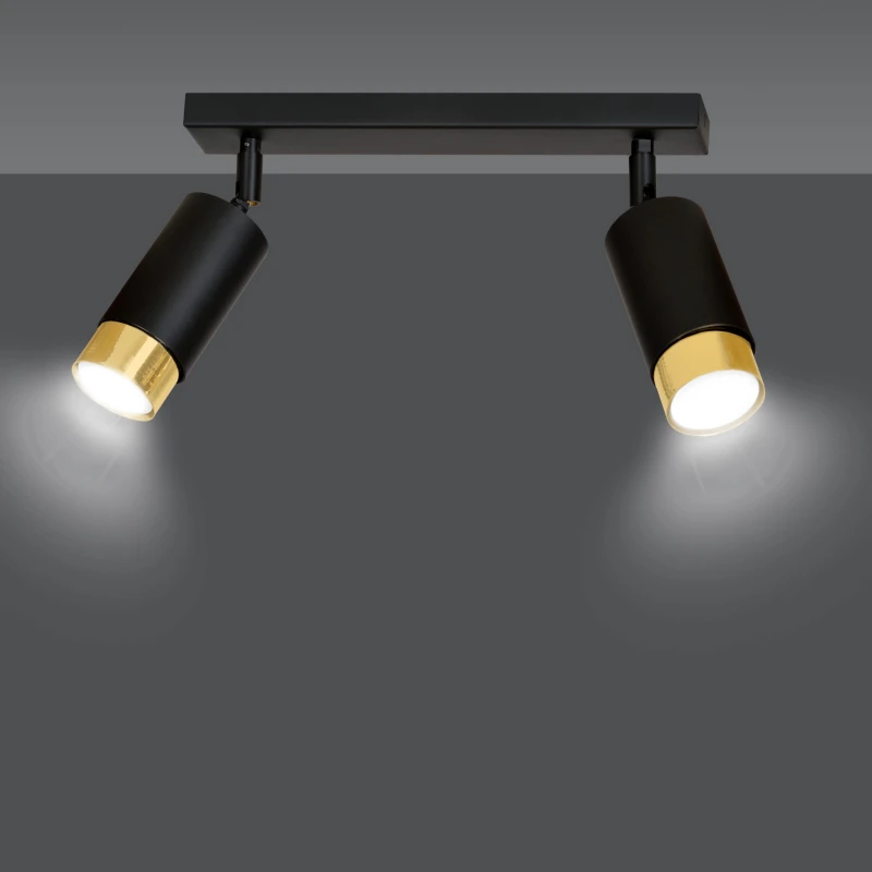 HIRO 2 BLACK-GOLD 965/2 nowoczesny regulowany spot LED sufitowy czarno złoty 4