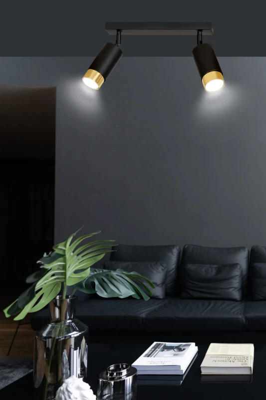 HIRO 2 BLACK-GOLD 965/2 nowoczesny regulowany spot LED sufitowy czarno złoty 6