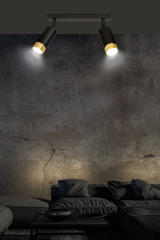 HIRO 2 BLACK-GOLD 965/2 nowoczesny regulowany spot LED sufitowy czarno złoty 8