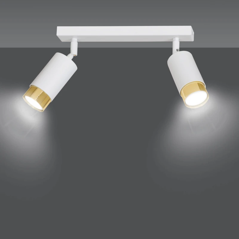 HIRO 2 WHITE-GOLD 963/2 nowoczesny regulowany spot LED sufitowy biało złoty 3