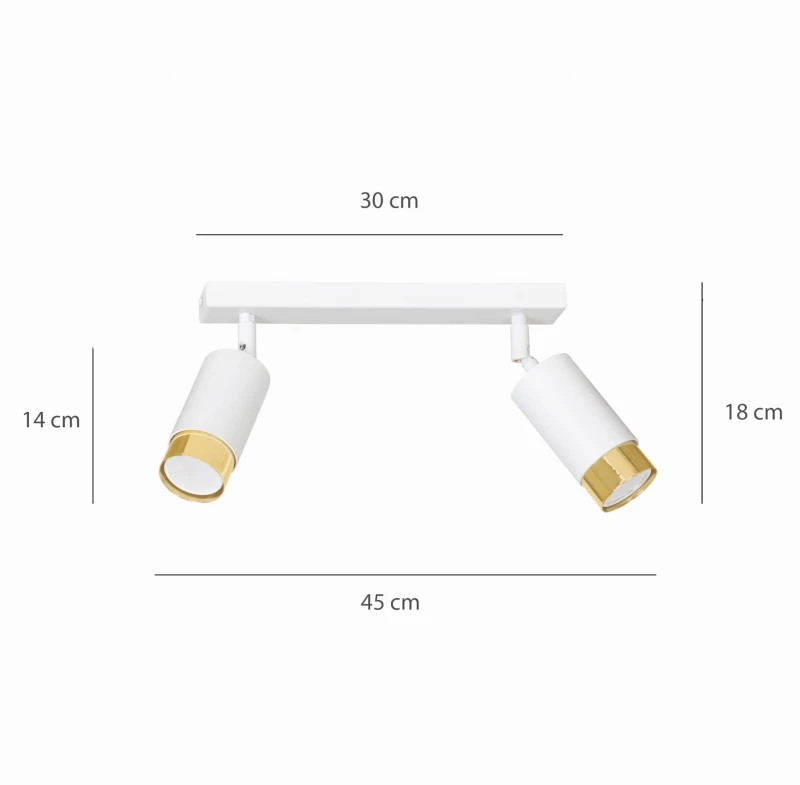 HIRO 2 WHITE-GOLD 963/2 nowoczesny regulowany spot LED sufitowy biało złoty 4