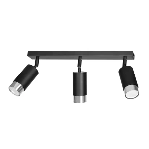 Spot sufitowy HIRO 3 BL/CHROME czarno-srebrny