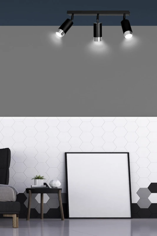 HIRO 3 BLACK-CHROME 964/3 nowoczesny regulowany spot LED sufitowy czarno srebrny 9