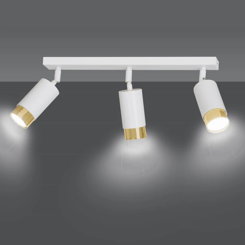 HIRO 3 WHITE-GOLD 963/3 nowoczesny regulowany spot LED sufitowy biało złoty