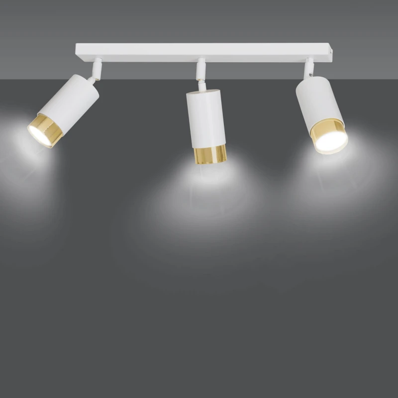 HIRO 3 WHITE-GOLD 963/3 nowoczesny regulowany spot LED sufitowy biało złoty 4