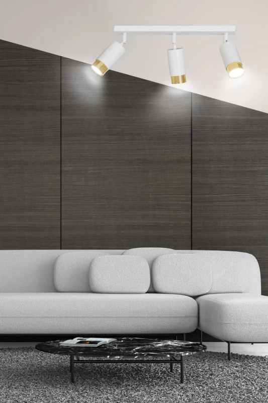 HIRO 3 WHITE-GOLD 963/3 nowoczesny regulowany spot LED sufitowy biało złoty 9