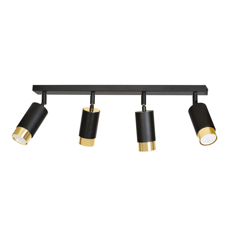 HIRO 4 BLACK-GOLD 965/4 nowoczesny regulowany spot LED sufitowy czarno złoty 1