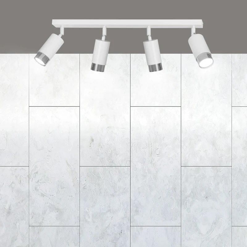 HIRO 4 WHITE-CHROME 962/4 nowoczesny regulowany spot LED sufitowy biało srebrny