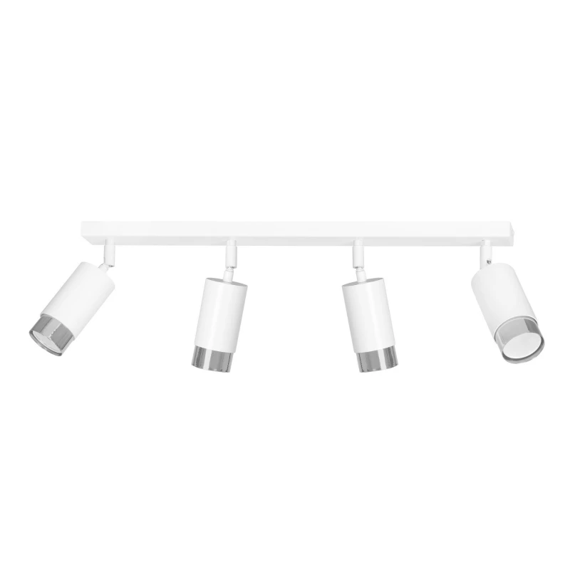 HIRO 4 WHITE-CHROME 962/4 nowoczesny regulowany spot LED sufitowy biało srebrny 1