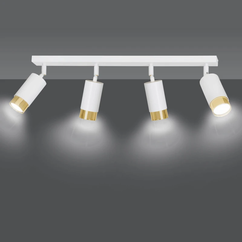 HIRO 4 WHITE-GOLD 963/4 nowoczesny regulowany spot LED sufitowy biało złoty