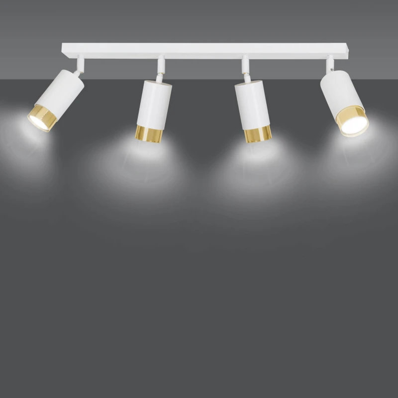 HIRO 4 WHITE-GOLD 963/4 nowoczesny regulowany spot LED sufitowy biało złoty 4