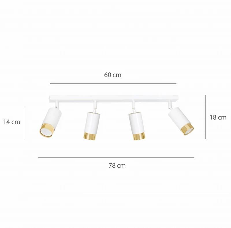 HIRO 4 WHITE-GOLD 963/4 nowoczesny regulowany spot LED sufitowy biało złoty 5