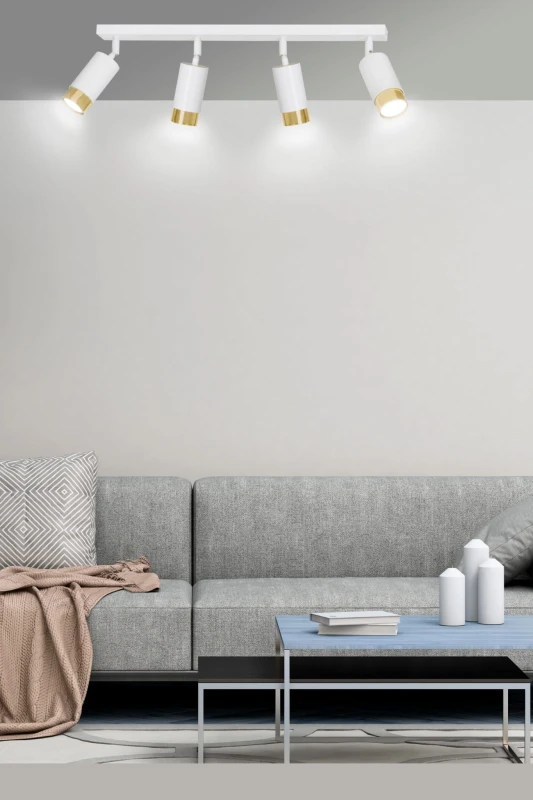 HIRO 4 WHITE-GOLD 963/4 nowoczesny regulowany spot LED sufitowy biało złoty 7