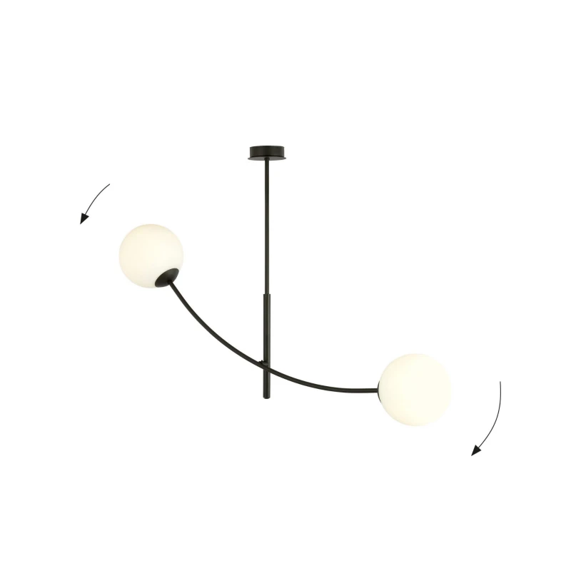 HUNTER 2 BLACK/OPAL	1102/2 lampa sufitowa żyrandol nowoczesny 2